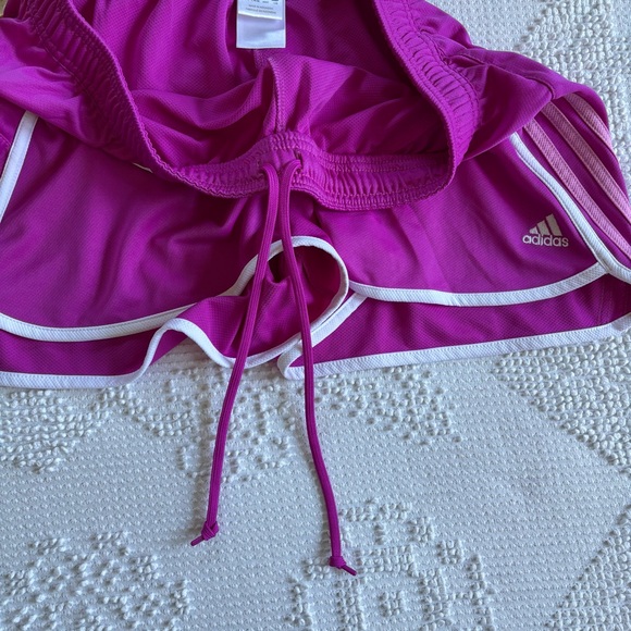 adidas Women's Athletic Shorts - Pink and White - Picture 7 of 8